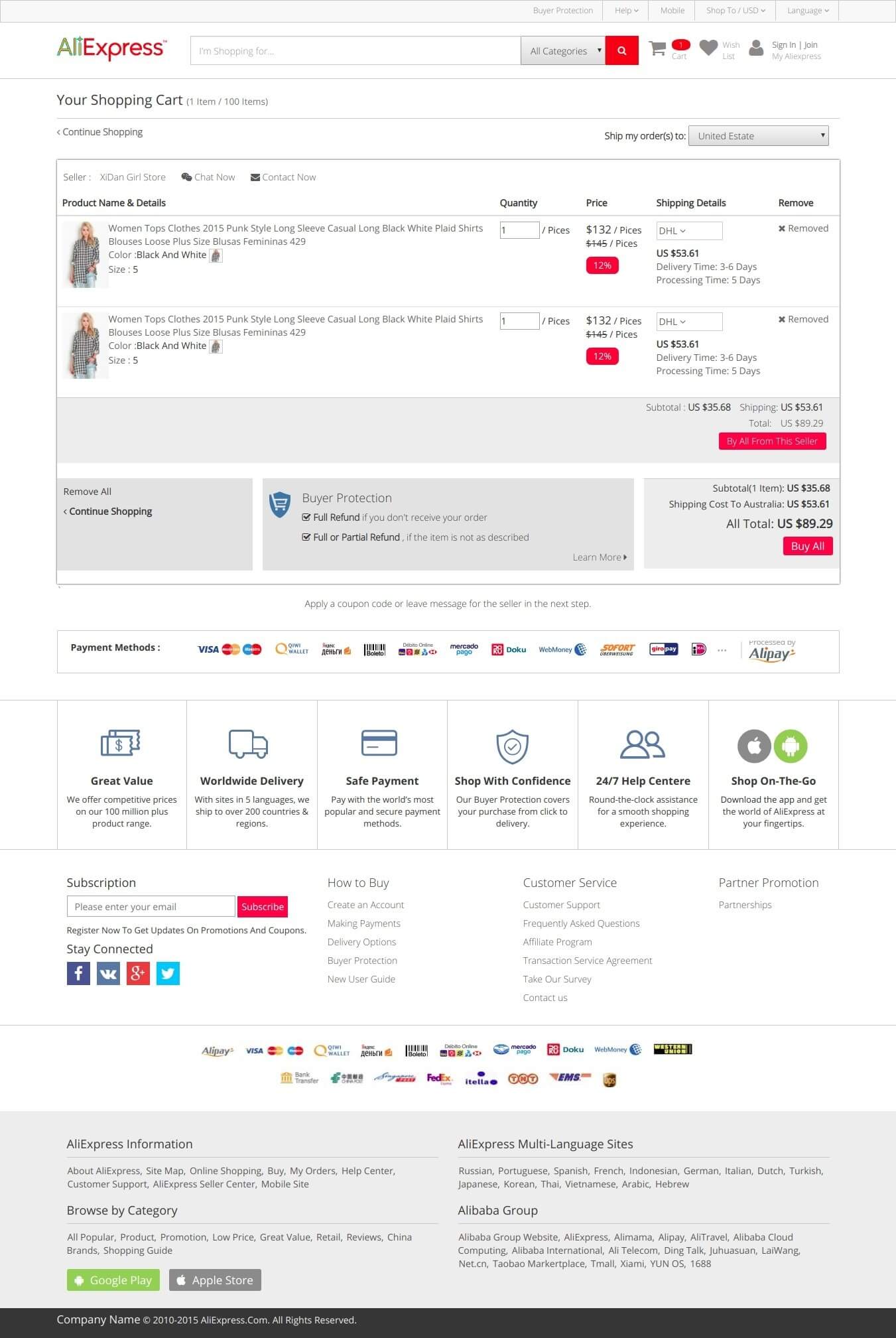 Cart page Design - View image in New Tab for large experience